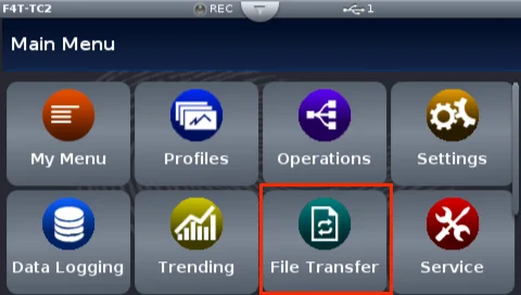 F4T 主選單,File Transfer 反白顯示